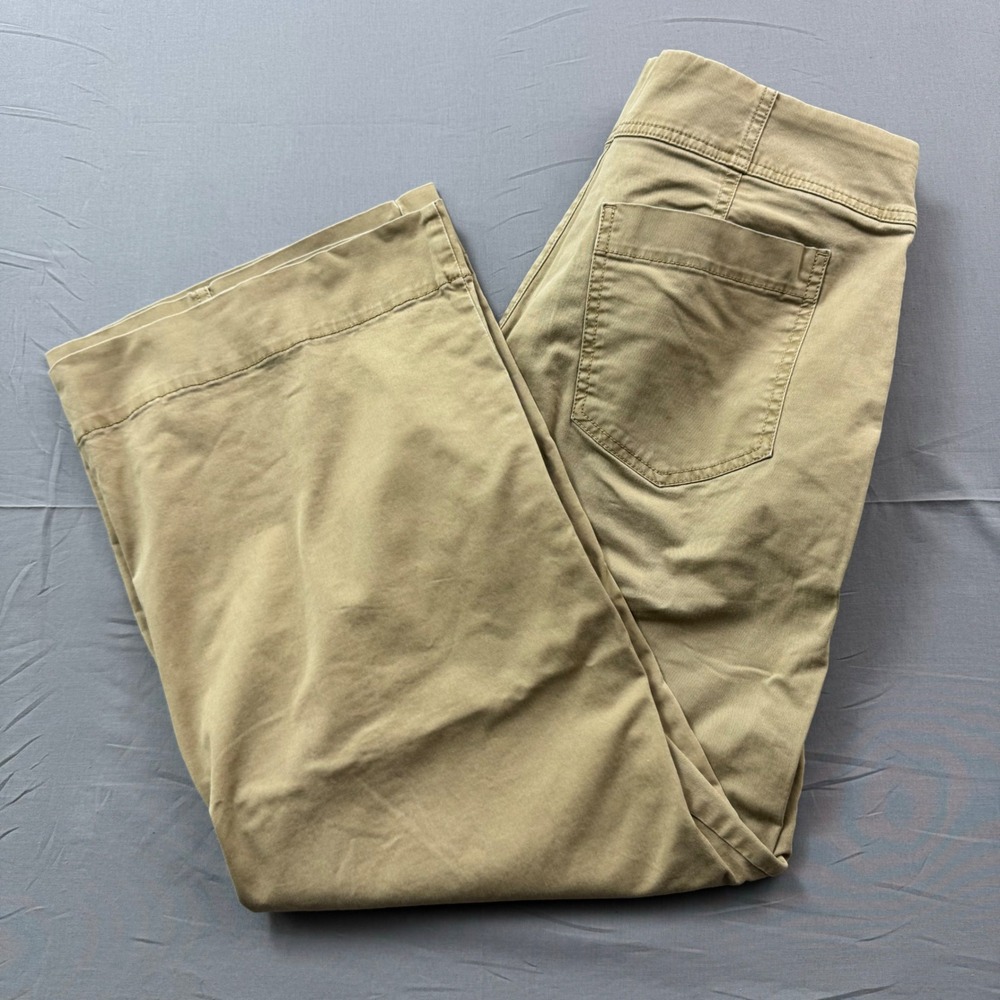 Gap Womens Khaki Wide Leg Lace Up Front‎ Chino Pants Tan Side Zip Size 10